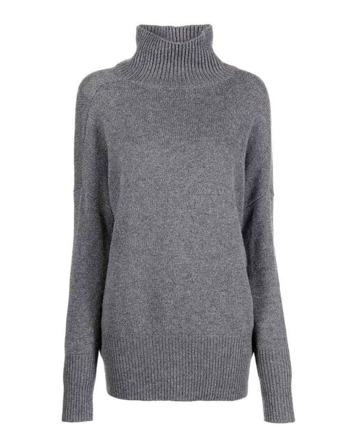 Lisa Yang Gray Heidi Cashmere Turtle-Neck Jumper