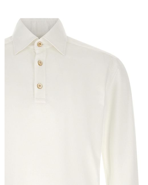 Kiton White Positano Polo Shirt for men