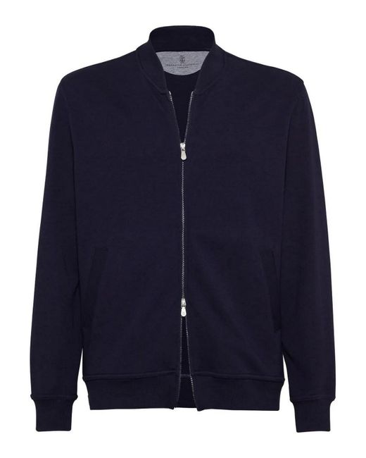 Brunello Cucinelli Blue Full-zip Sweatshirt for men