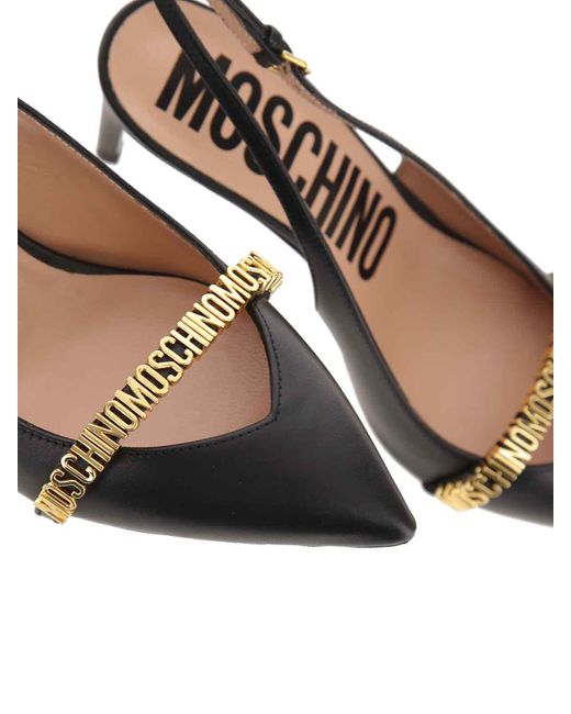 Moschino Metallic Leather Sandals