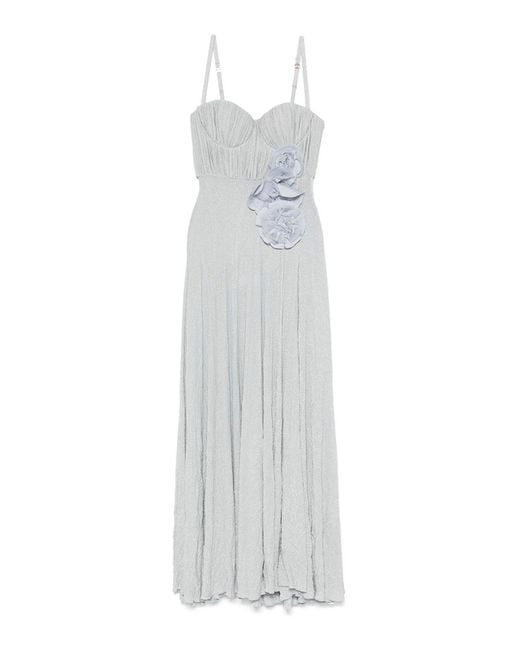 Elisabetta Franchi White Evening Dress With Embroidery
