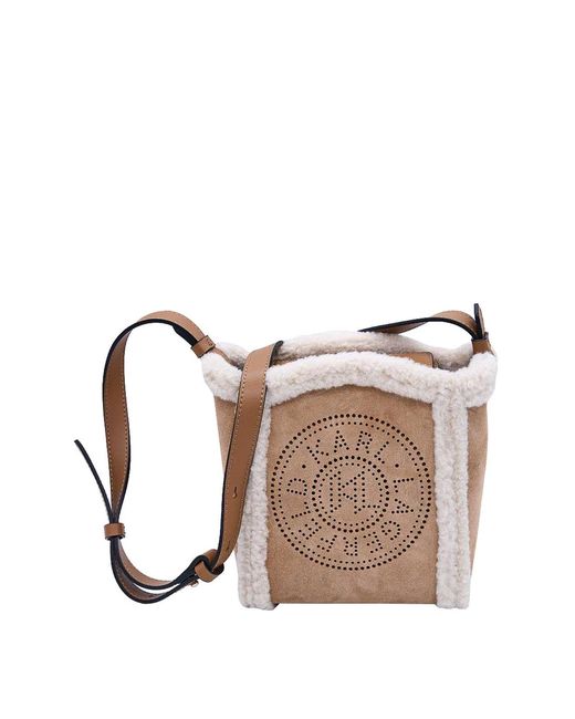 Karl Lagerfeld Natural K/Circle Small Shearling Shoulderbag