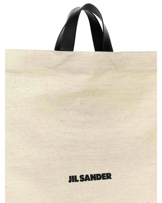 Jil Sander Natural 'Border Book Tote Square' Shopping Bag