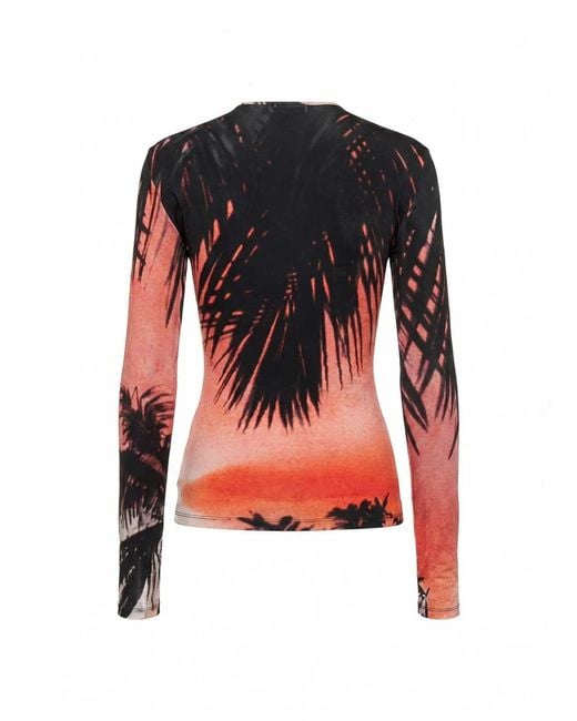 Rabanne Red Haut Top Long Sleeves