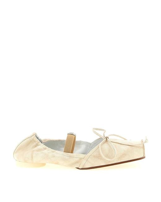MM6 by Maison Margiela Natural Square Toe Ballet Flats