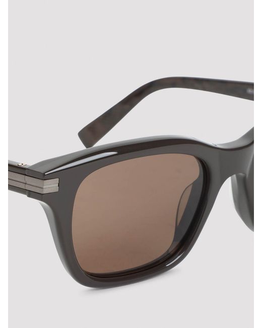 Zegna Brown Acetate Sunglasses for men