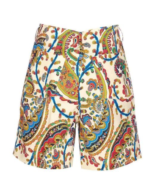 Etro White Pritned Shorts