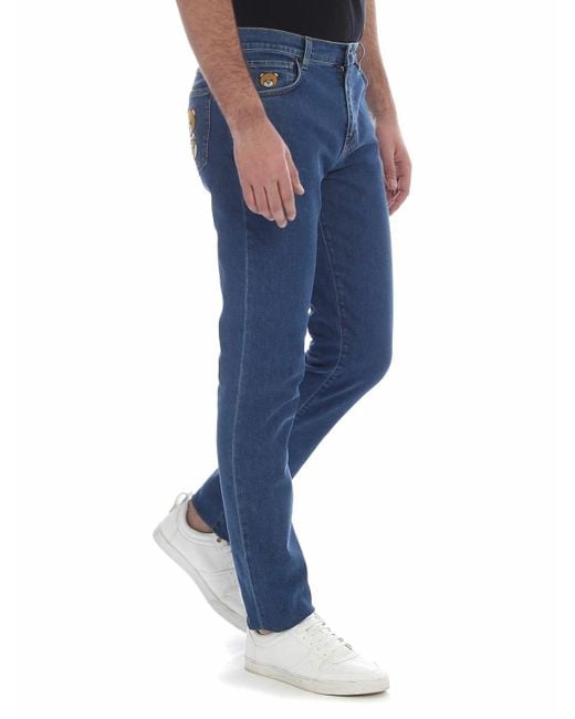 Moschino Blue Teddy Bear Jeans for men