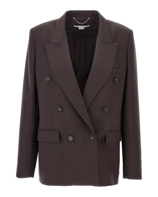 Stella McCartney Black Double-Breasted Wool Blazer