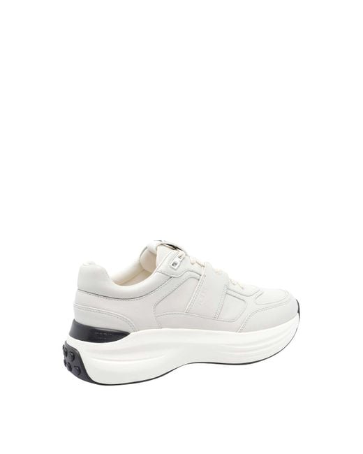 Tod's White Leather And Technical Fabric Sneakers