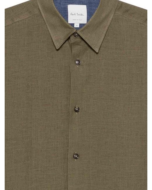 Paul Smith Green Linen Shirt for men