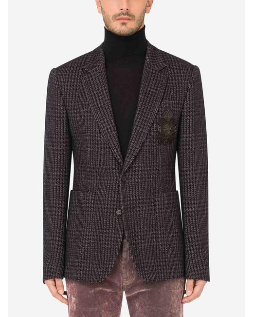 Dolce & Gabbana Black Checked Blazer for men