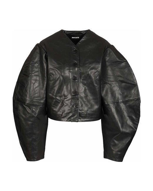 ROTATE BIRGER CHRISTENSEN Black Fitted Leather Jacket