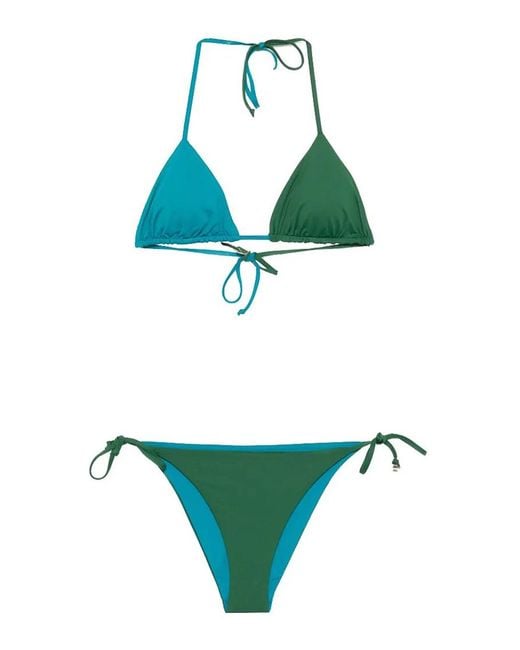 Fisico Green Two Tone Bikini Set
