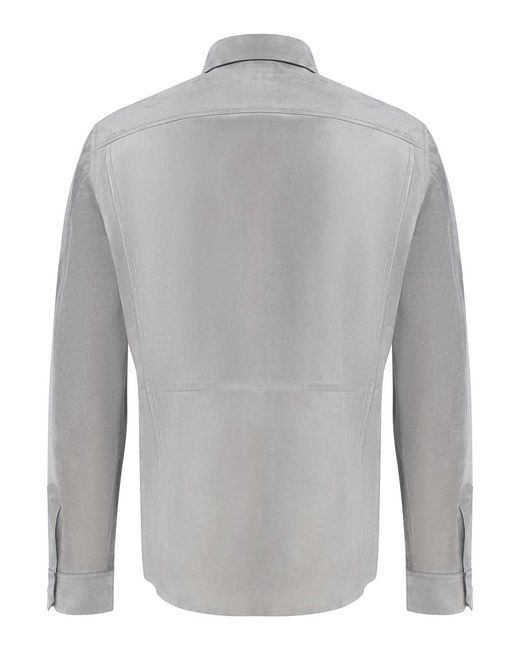 Tom Ford Gray Light Suede Cashmere Shirt for men