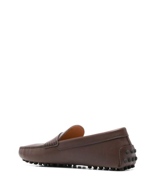 Tod's Brown Smooth Leather Gommino Driving Loafers for men