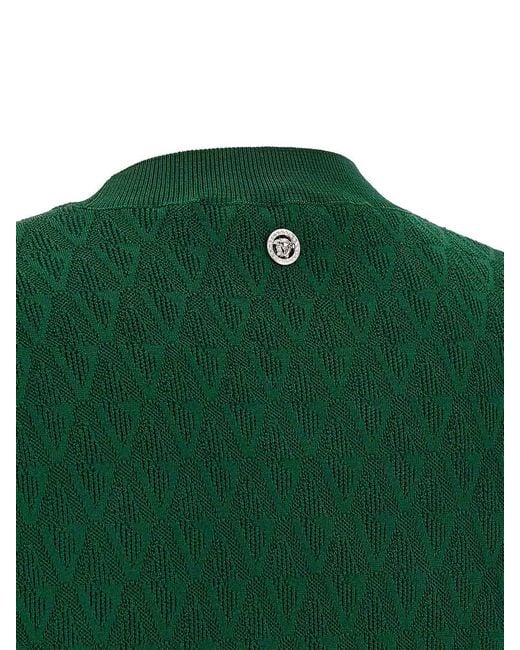 Versace Green V-Pattern T-Shirt