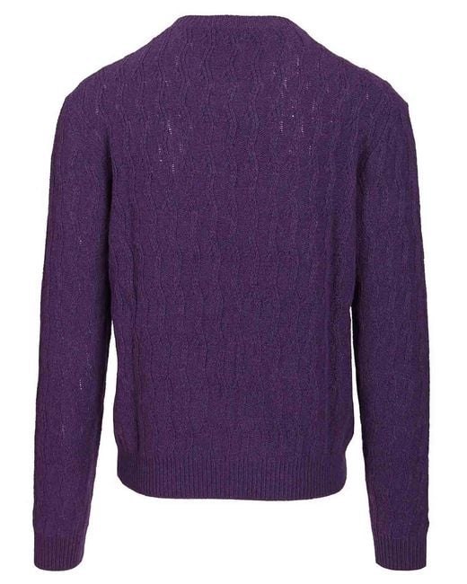 Etro Purple Cashmere Sweater for men
