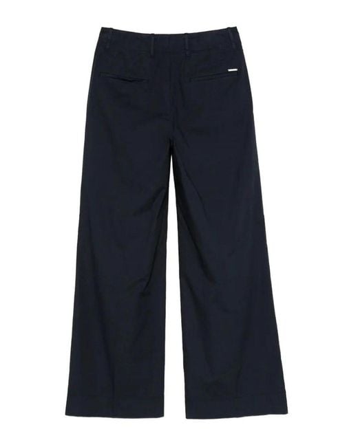 Incotex Blue Ilya Wide-Leg Cotton Trousers