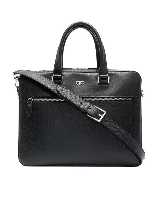 Ferragamo Black Leather Briefcase for men