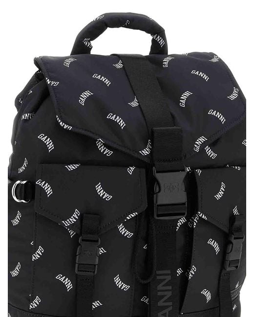 Ganni Black Re-Tech Backpack