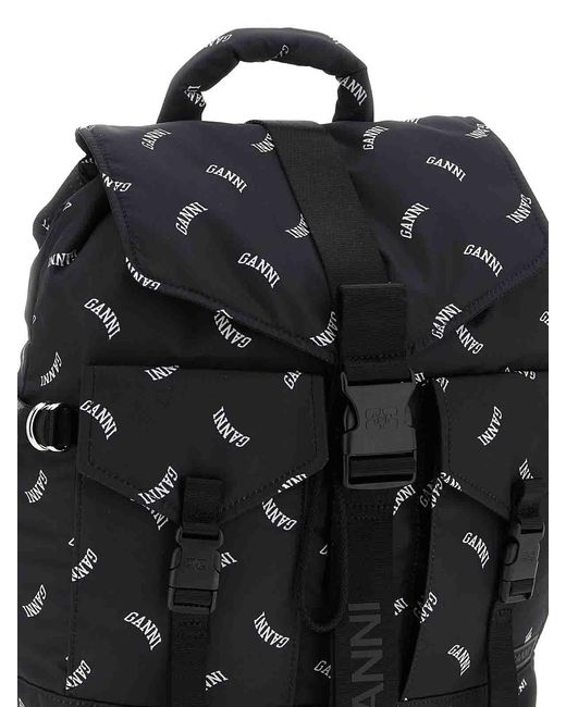 Ganni Black Re-Tech Backpack