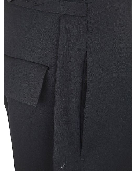 SAPIO Black Wool Trousers Loose Fit