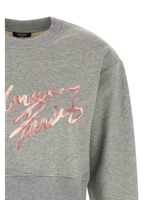 Balmain Gray Sweatshirt