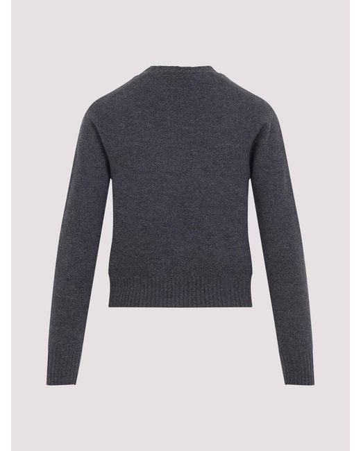 Jil Sander Blue Fine-Gauge Cashmere Knit Sweater