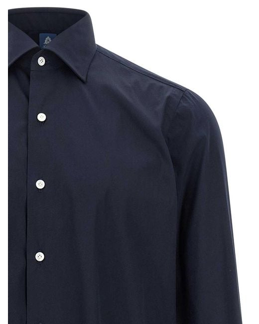 Finamore 1925 Blue Napoli Shirt for men