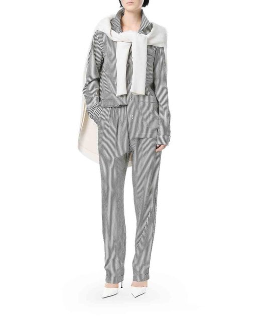 Tom Ford Gray Striped Silk Shirt