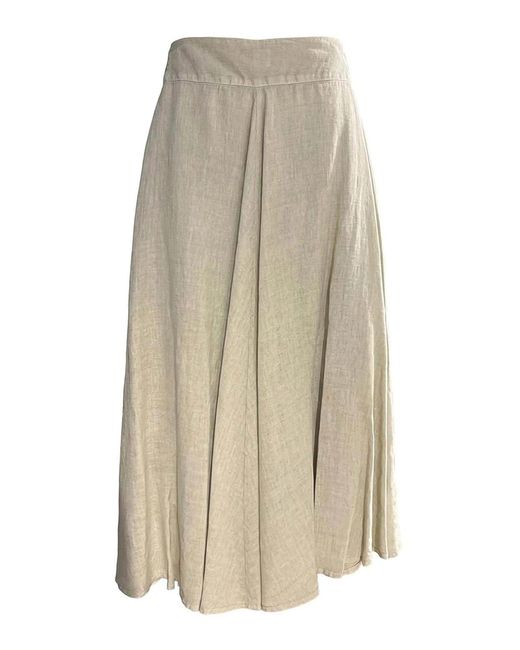 120% Lino Natural Long Skirt