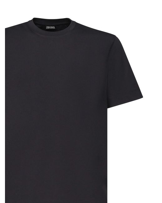 Zegna Black Cotton T-Shirt for men