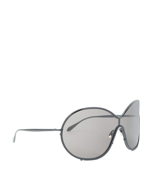 Alaïa Gray Round Metal 93 Sunglasses