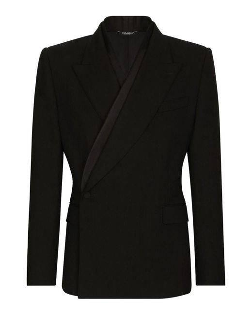Dolce & Gabbana Black Wrap Blazer for men