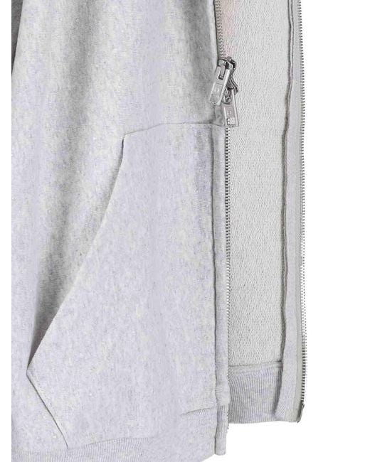 Alexander Wang Gray Cotton Zip-Up Sweatshirt