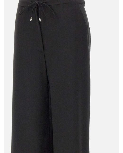 Max Mara Black Berard Wool Drawstring Trousers By