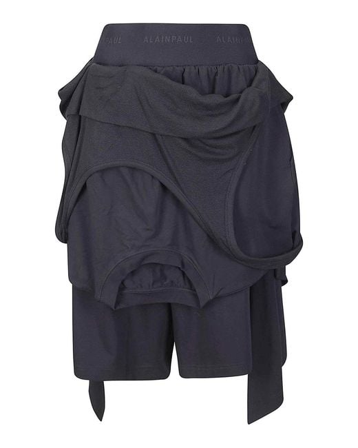 ALAINPAUL Blue Layered Shorts