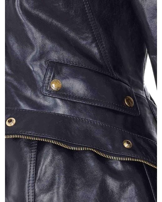 McQueen Blue Kickback Leather Jacket
