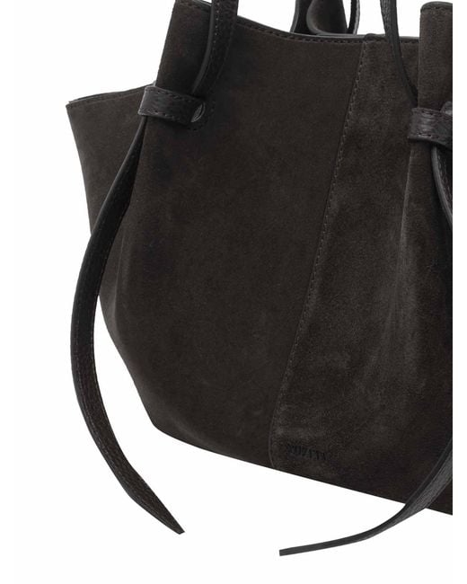 Yuzefi Black Suede Mochi Shoulder Bag