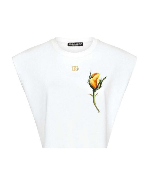 Dolce & Gabbana White Cropped T-shirt