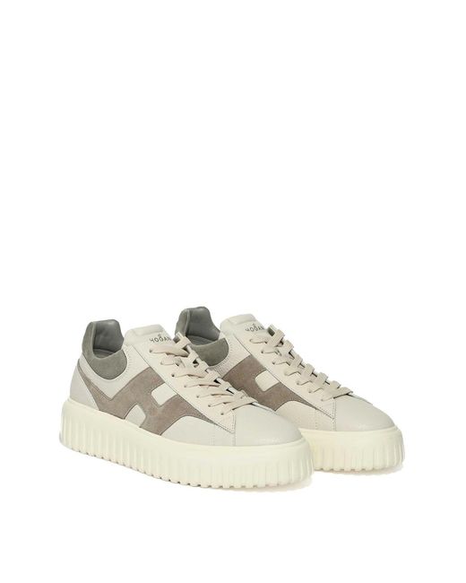 Hogan White H-Stripes Sneakers for men