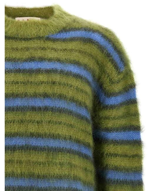 Marni Green Brushed Mohair Sweater for men