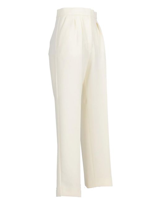 Max Mara White Verbano Slim-Fit Stretch-Wool Trousers