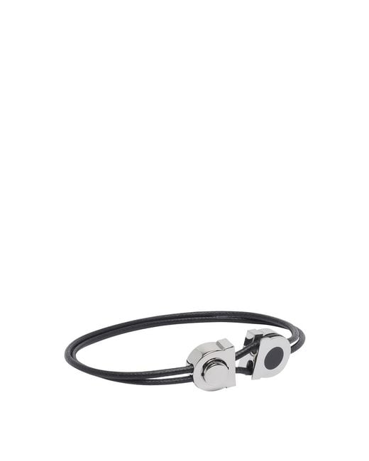 Ferragamo White Gancini Bracelet for men