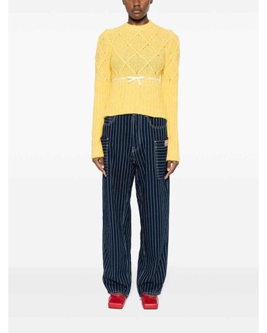 Cormio Yellow Floral-Embroidered Sweater