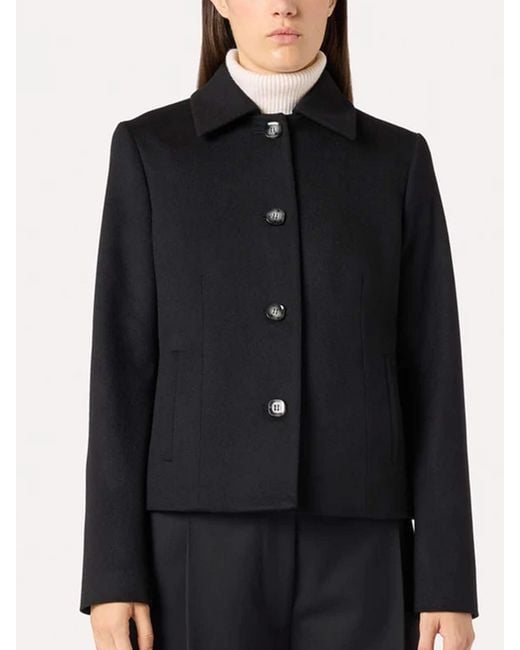 Lardini Black Single-Breasted Wool Jacket