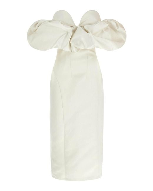 Elisabetta Franchi White Off-The-Shoulder Dress