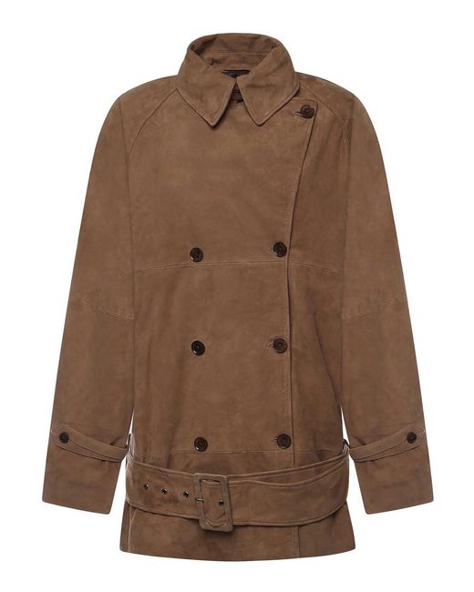 ROTATE BIRGER CHRISTENSEN Brown Leather Jacket