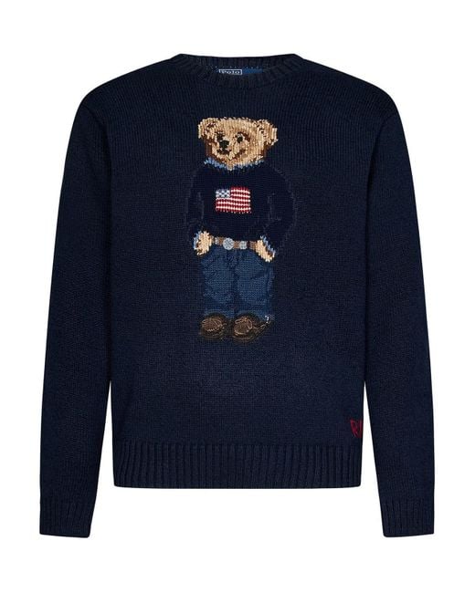 Polo Ralph Lauren Blue Navy Cotton And Linen Knit Sweater for men